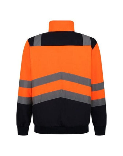 Regatta High Visibility TRF670 Regatta Hi Vis Pro 1/4 Zip Sweat Top - Hi Vis Orange/Navy