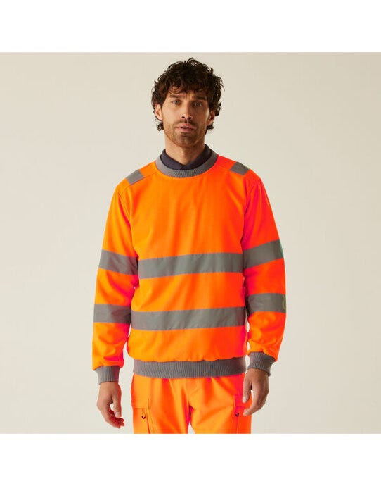Regatta High Visibility TRF813 Regatta Hi-Vis Pro Contract Crew Sweat - Hi Vis Orange