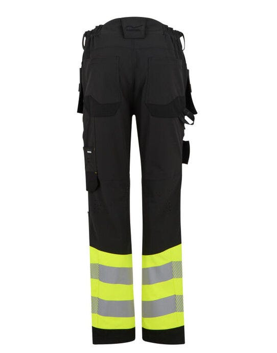Regatta High Visibility TRJ480R Regatta Hi-Vis X-Pro Stretch Holster Trs - Black/Hi-Vis Yellow