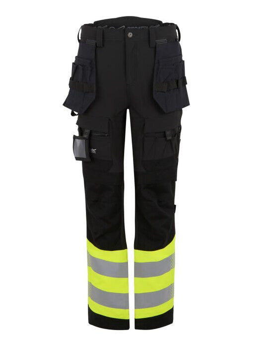 Regatta High Visibility TRJ480R Regatta Hi-Vis X-Pro Stretch Holster Trs - Black/Hi-Vis Yellow