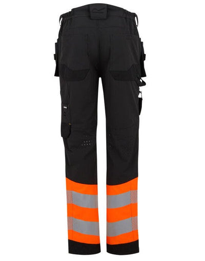 Regatta High Visibility TRJ480R Regatta Hi-Vis X-Pro Stretch Holster Trs - Black/Hi-Vis Orange