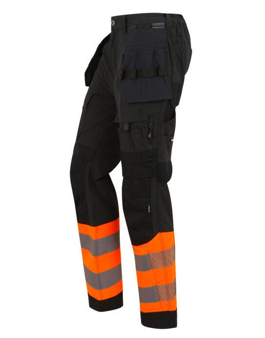 Regatta High Visibility TRJ480R Regatta Hi-Vis X-Pro Stretch Holster Trs - Black/Hi-Vis Orange