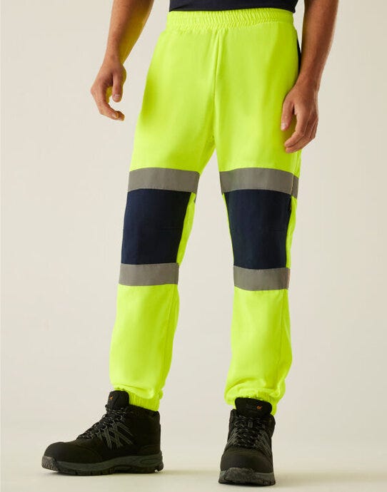 Regatta High Visibility TRJ503 Regatta Hi Vis Pro Two Tone Joggers - Hi-Vis Yellow/Navy