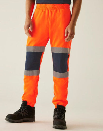Regatta High Visibility TRJ503 Regatta Hi Vis Pro Two Tone Joggers - Hi Vis Orange/Navy