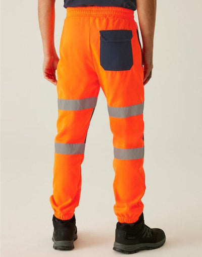 Regatta High Visibility TRJ503 Regatta Hi Vis Pro Two Tone Joggers - Hi Vis Orange/Navy
