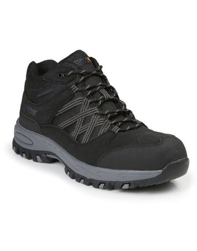Regatta Safety Footwear TRK200 Regatta Sandstone SB Safety Hiker - Black/Granite