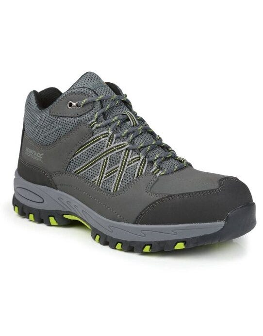 Regatta Safety Footwear TRK200 Regatta Sandstone SB Safety Hiker - Briar/Lime