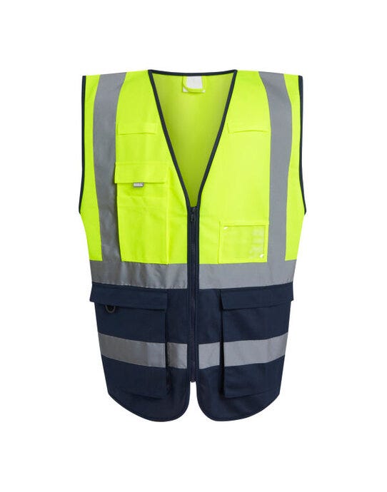 Regatta High Visibility TRS251 Regatta Pro Hi Vis Executive Vest - Hi-Vis Yellow/Navy