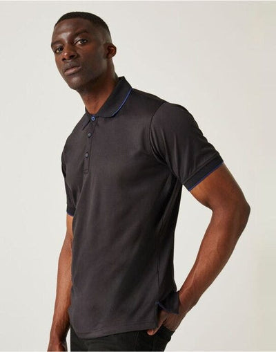 Regatta Professional TRS264 Regatta Navigate Short Sleeve Polo - Black/New Royal
