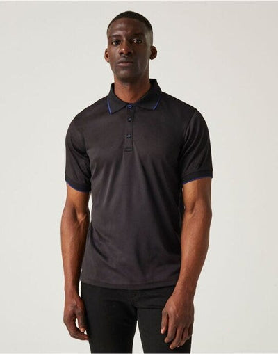 Regatta Professional TRS264 Regatta Navigate Short Sleeve Polo - Black/New Royal