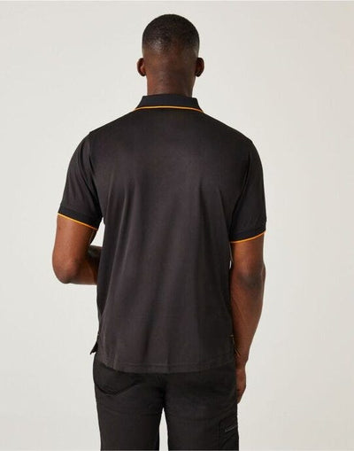 Regatta Professional TRS264 Regatta Navigate Short Sleeve Polo - Black Orange Pop