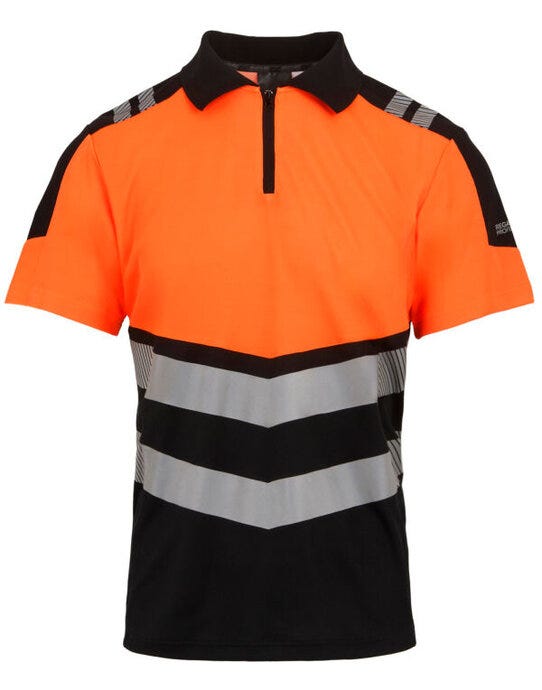Regatta High Visibility TRS281 Regatta Hi-Vis X-Pro Polo - Black/Hi-Vis Orange