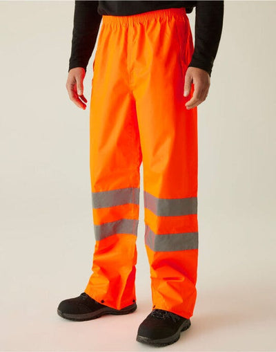 Regatta High Visibility TRW498 Regatta Hi-VIs Pro Packaway Overtrousers - Orange