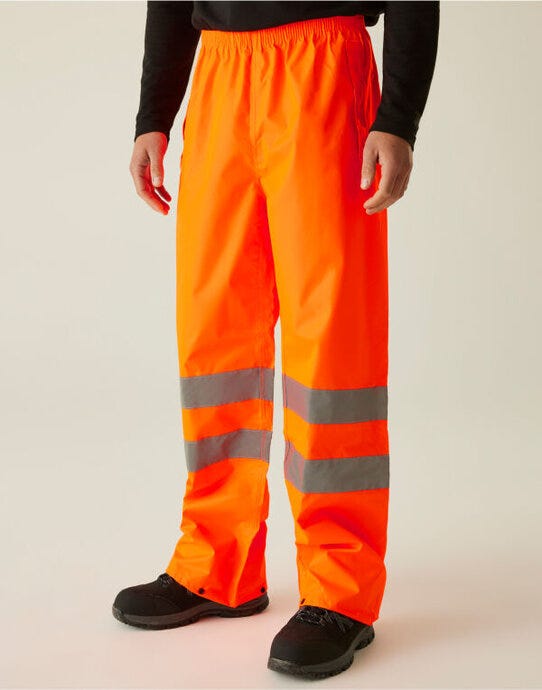 Regatta High Visibility TRW498 Regatta Hi-VIs Pro Packaway Overtrousers - Orange