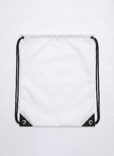United Bags UB4010 UB Crest Drawstring Gymsac - White