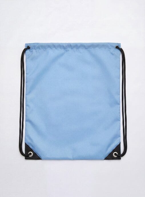 United Bags UB4010 UB Crest Drawstring Gymsac - Light Blue