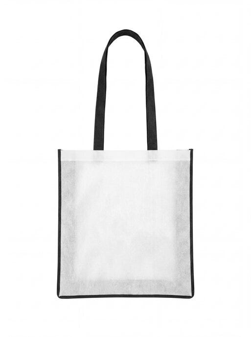 United Bags UB4070 UB Edge Non Woven Two Tone Shopper - Black
