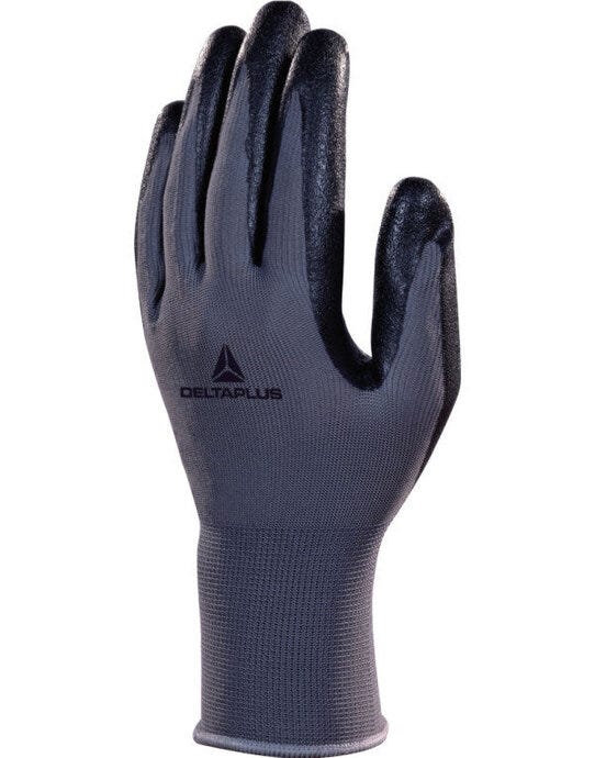 Delta Plus VE722 Polyester Knitted Gloves - Grey/Black