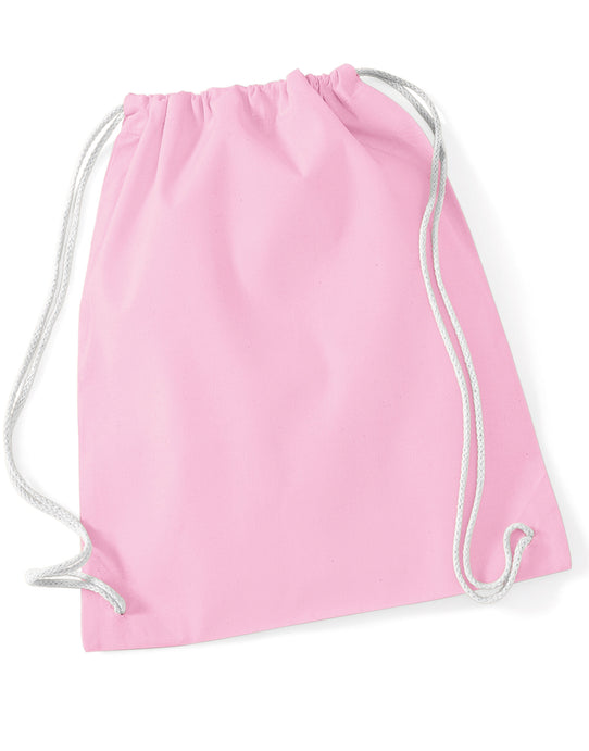 Westford Mill W110 Cotton Gymsac - CLassic Pink/White