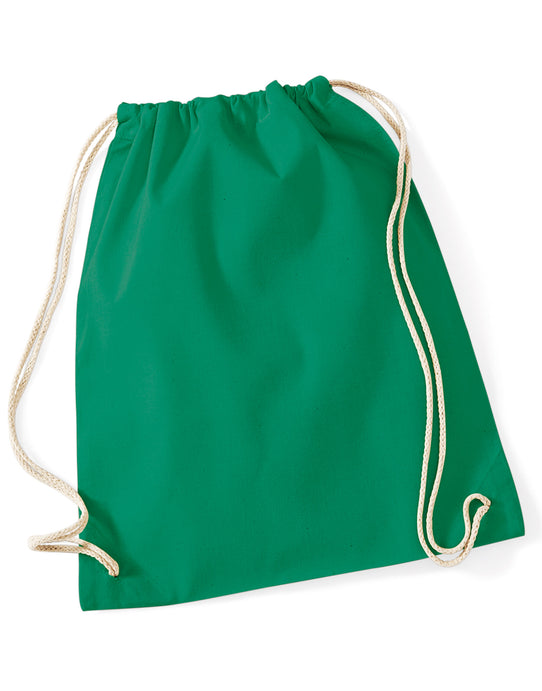 Westford Mill W110 Cotton Gymsac - Kelly Green