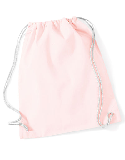 Westford Mill W110 Cotton Gymsac - Pastel Pink/White