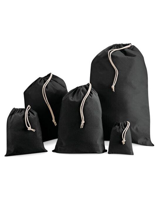 Westford Mill W115 Cotton Stuff Bag - Black
