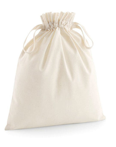 Westford Mill W118 Soft Cotton Drawcord Bag - Natural