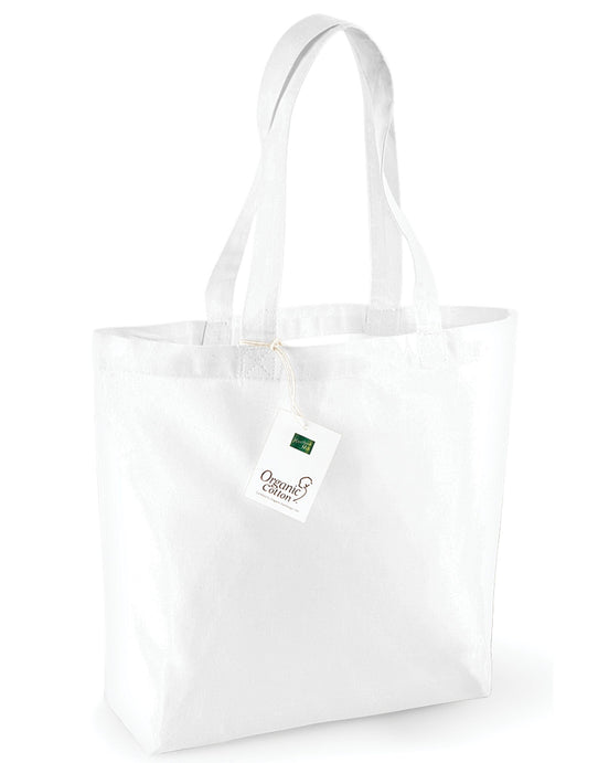 Westford Mill W180 Organic Cotton Shopper - White