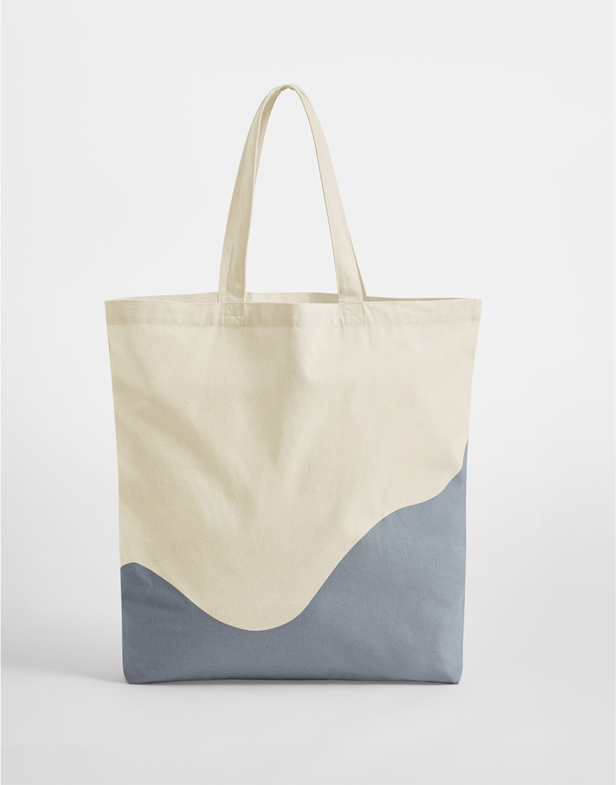 Westford Mill W235 Wave Print Maxi Tote - Natural/Blue Grey