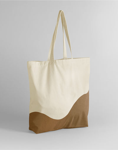 Westford Mill W235 Wave Print Maxi Tote - Natural/Caramel