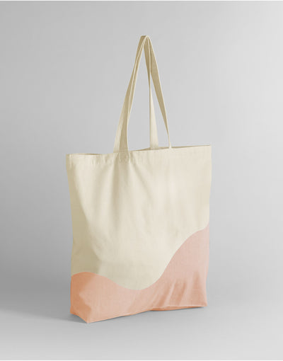 Westford Mill W235 Wave Print Maxi Tote - Natural/Peach