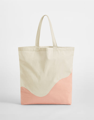 Westford Mill W235 Wave Print Maxi Tote - Natural/Peach