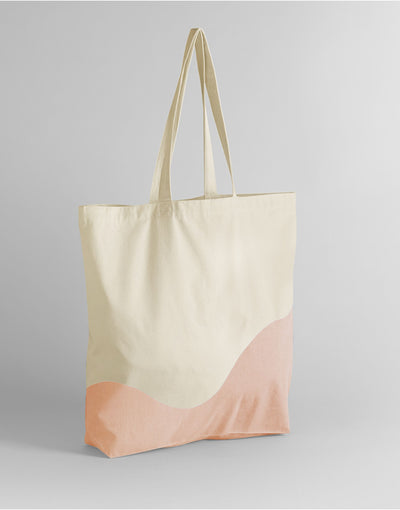 Westford Mill W235 Wave Print Maxi Tote - Natural/Peach