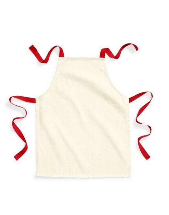 Westford Mill W362 Cotton Junior Apron - Natural/classic Red