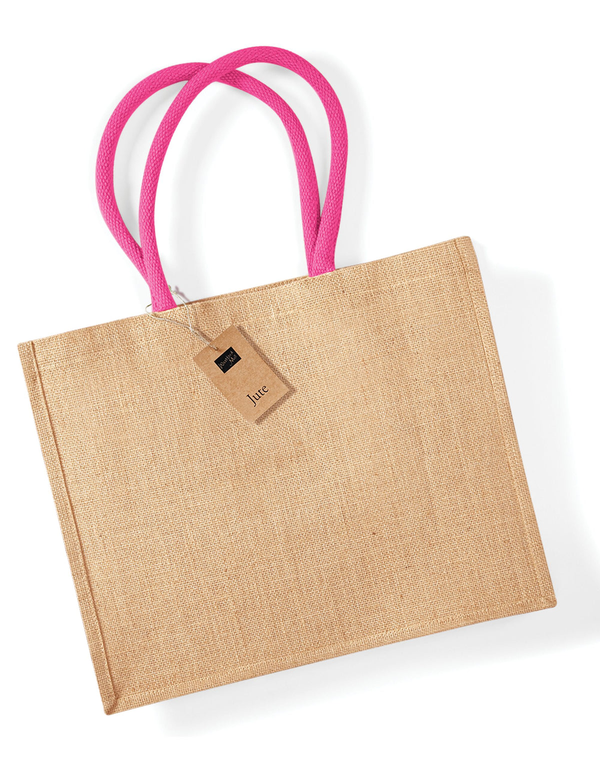 Westford Mill W407 Jute Classic Shopper - Natural/Fuchsia