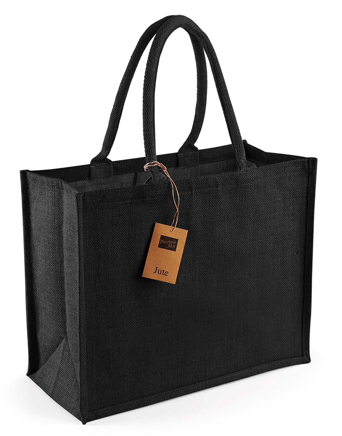 Westford Mill W407 Jute Classic Shopper - Black/Black