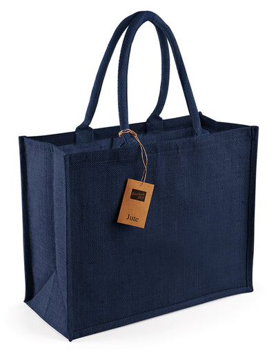 Westford Mill W407 Jute Classic Shopper - Navy/Navy
