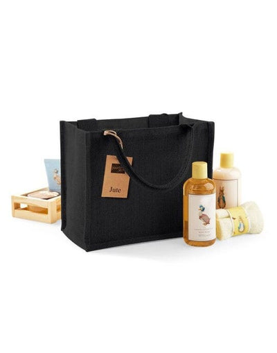 Westford Mill W412 Jute Mini Gift Bag - Black/Black
