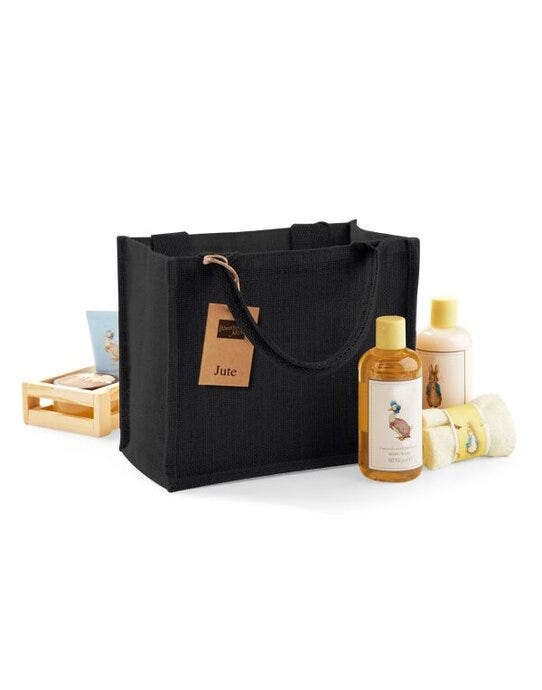 Westford Mill W412 Jute Mini Gift Bag - Black/Black