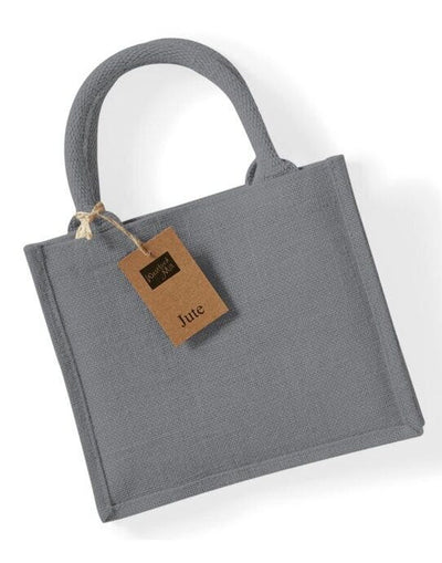 Westford Mill W412 Jute Mini Gift Bag - Graphite Grey/Graphite Grey