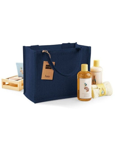 Westford Mill W412 Jute Mini Gift Bag - Navy/Navy