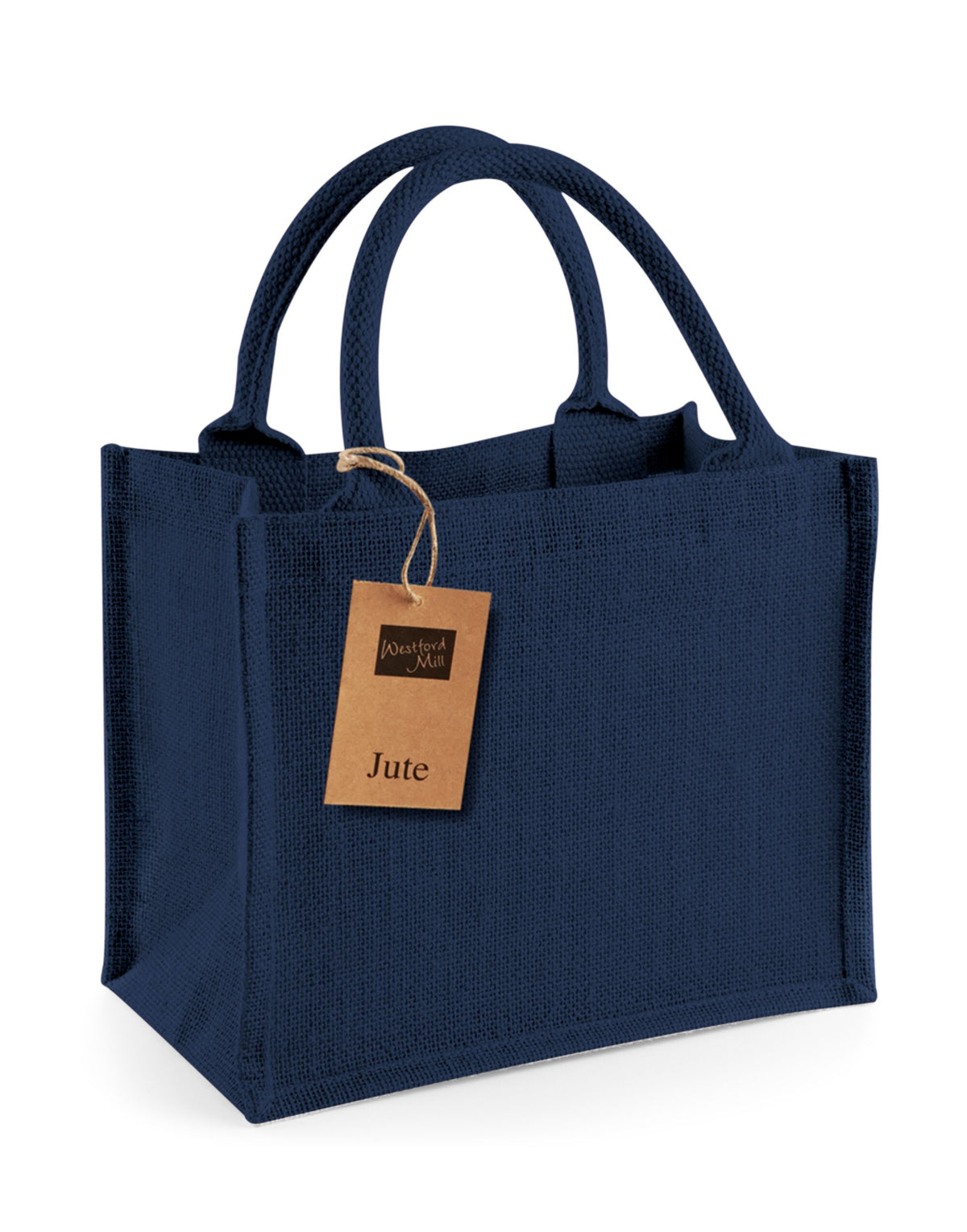 Westford Mill W412 Jute Mini Gift Bag - Navy/Navy