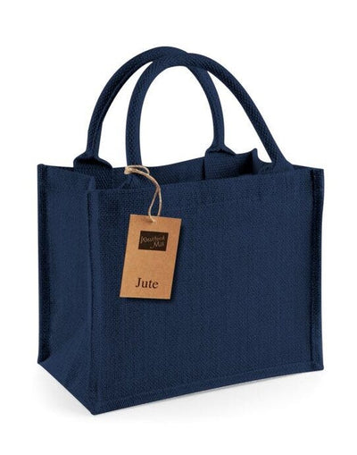 Westford Mill W412 Jute Mini Gift Bag - Navy/Navy