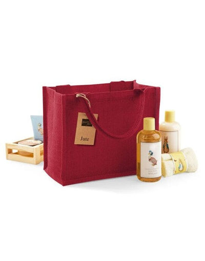 Westford Mill W412 Jute Mini Gift Bag - Red/red