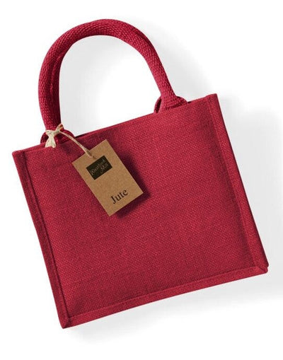 Westford Mill W412 Jute Mini Gift Bag - Red/red