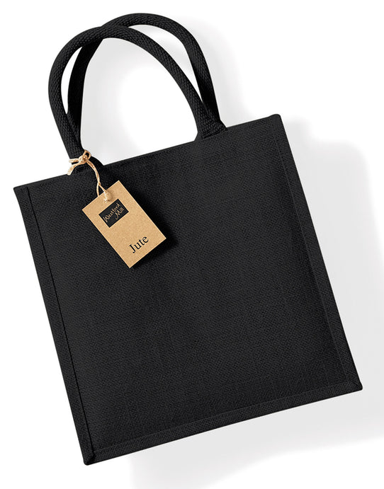 Westford Mill W413 Jute Midi Tote - Black/Black