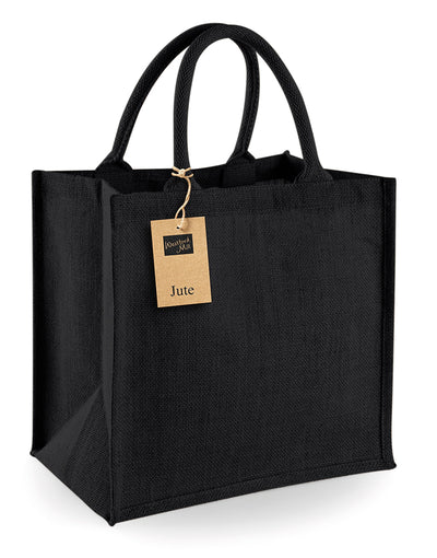 Westford Mill W413 Jute Midi Tote - Black/Black