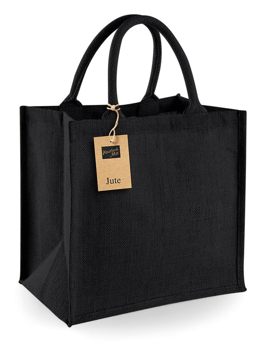 Westford Mill W413 Jute Midi Tote - Black/Black