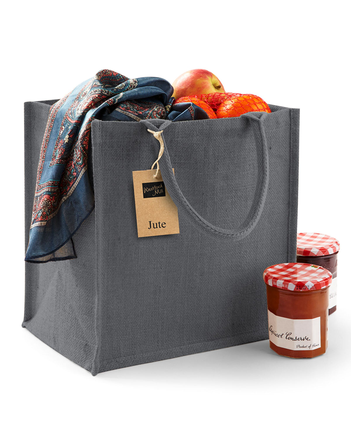 Westford Mill W413 Jute Midi Tote - Graphite Grey/Graphite Grey