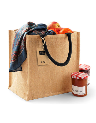 Westford Mill W413 Jute Midi Tote - Natural/Black